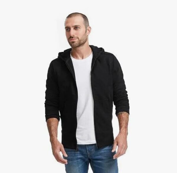 zipper hoodie man black 2